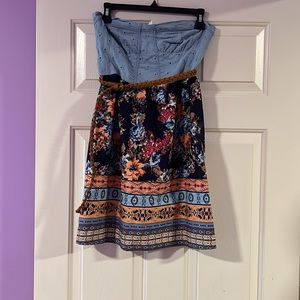 American rag Blue colorful dress large